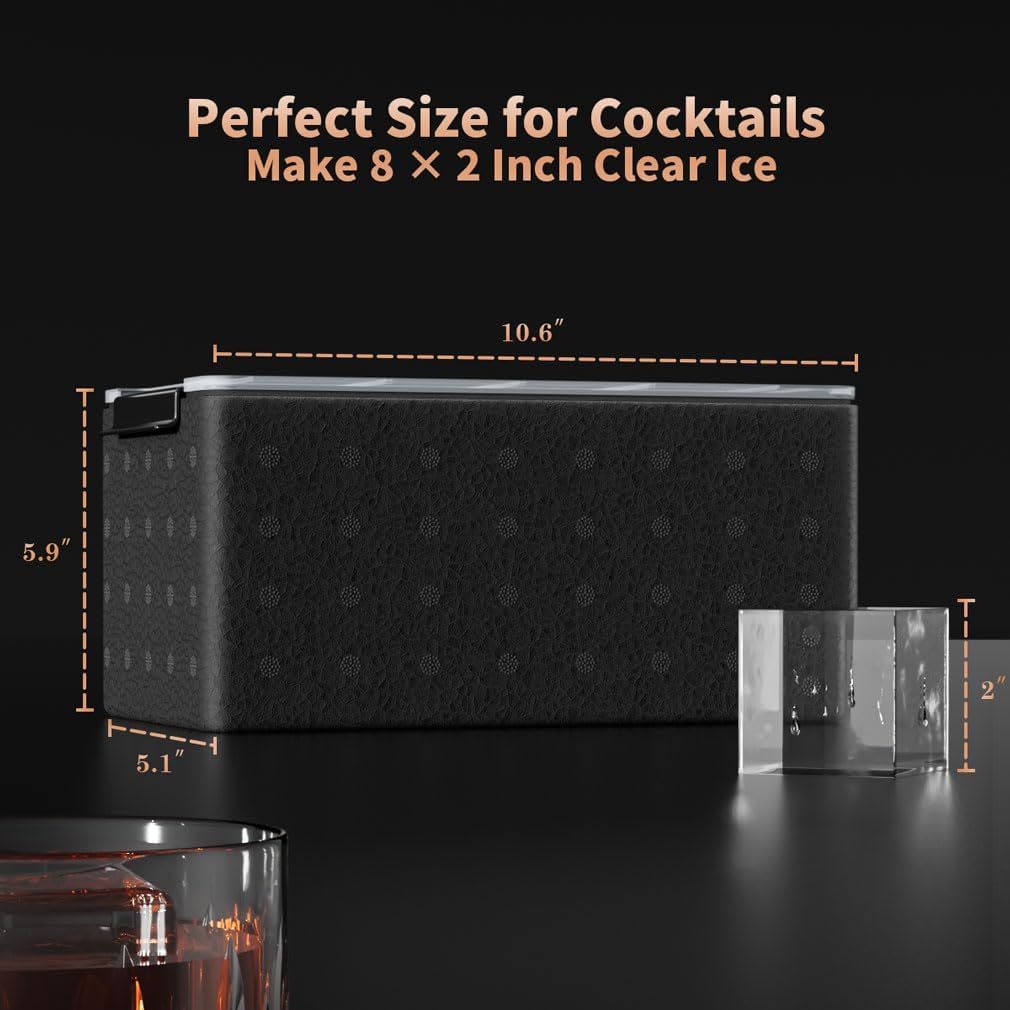Clear Ice Cube Tray for Whiskey: 2Inch Clear Ice Cube Maker - Silicone Large Ice Cube Tray - Square Ice Tray for Bourbon Old Fashioned Whisky