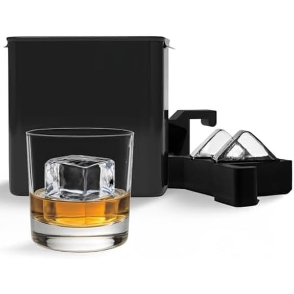 Clear Ice Maker Set – Crystal Clear Ice Ball & Cube Molds for Whiskey and Cocktails | Dilution-Free Directional Freezing Design | Easy Removal 2 Cavity - Cube