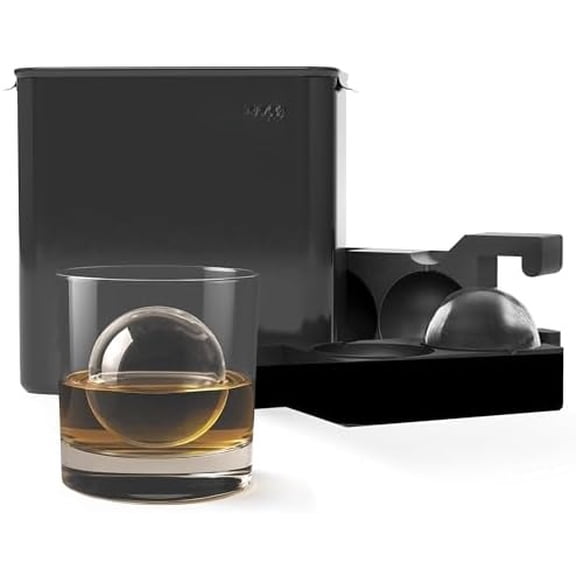Clear Ice Maker Set – Crystal Clear Ice Ball & Cube Molds for Whiskey and Cocktails | Dilution-Free Directional Freezing Design | Easy Removal 2 Cavity - Sphere
