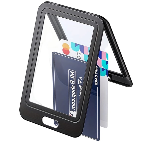 Clear Identification Badge Holder,Holds 2 Cards Hard Plastic Card Case with Double-Sided Clear Window for Credit Card
