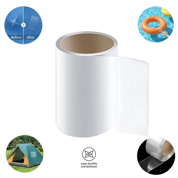 Clear Inflatable Patch Repair Kit, 3.28ft Waterproof TPU Pool Repair Tape, Pool Repair Patches, for Air Mattress, Bounce House, Pool Floats, Inflatable Toys, Tent, Swimming Ring (3.28ft x 2.75in)