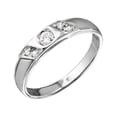 thumbnail image 1 of Clear Inlay Cubic Zirconia Mens Matching Wedding Ring Sterling Silver Size 10, 1 of 3