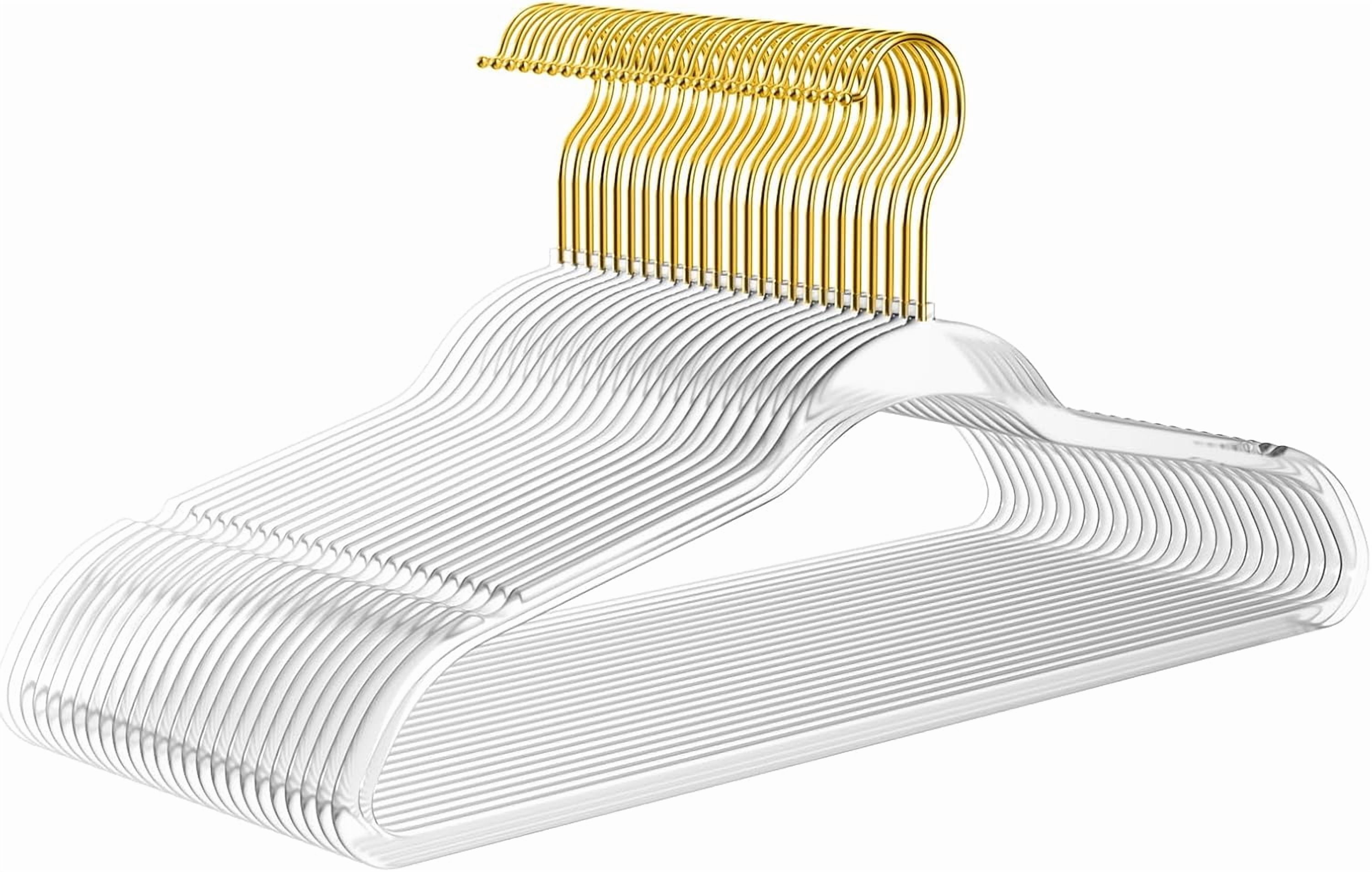Clear Invisible Acrylic Hangers, 20 Pack Ultra Slim & Space Saving Suit Hangers for Coats, Pants & Dress Clothes