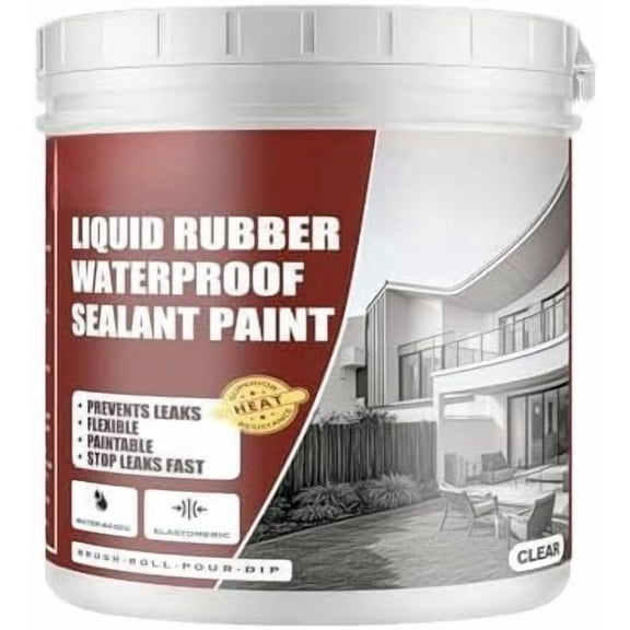 Clear Invisible Agent - Elastic Liquid Rubber Sealant for Shower, Tile & Bathroom Repair - Transparent Leak Stopper for Windows & Masonry - - 1 Quart