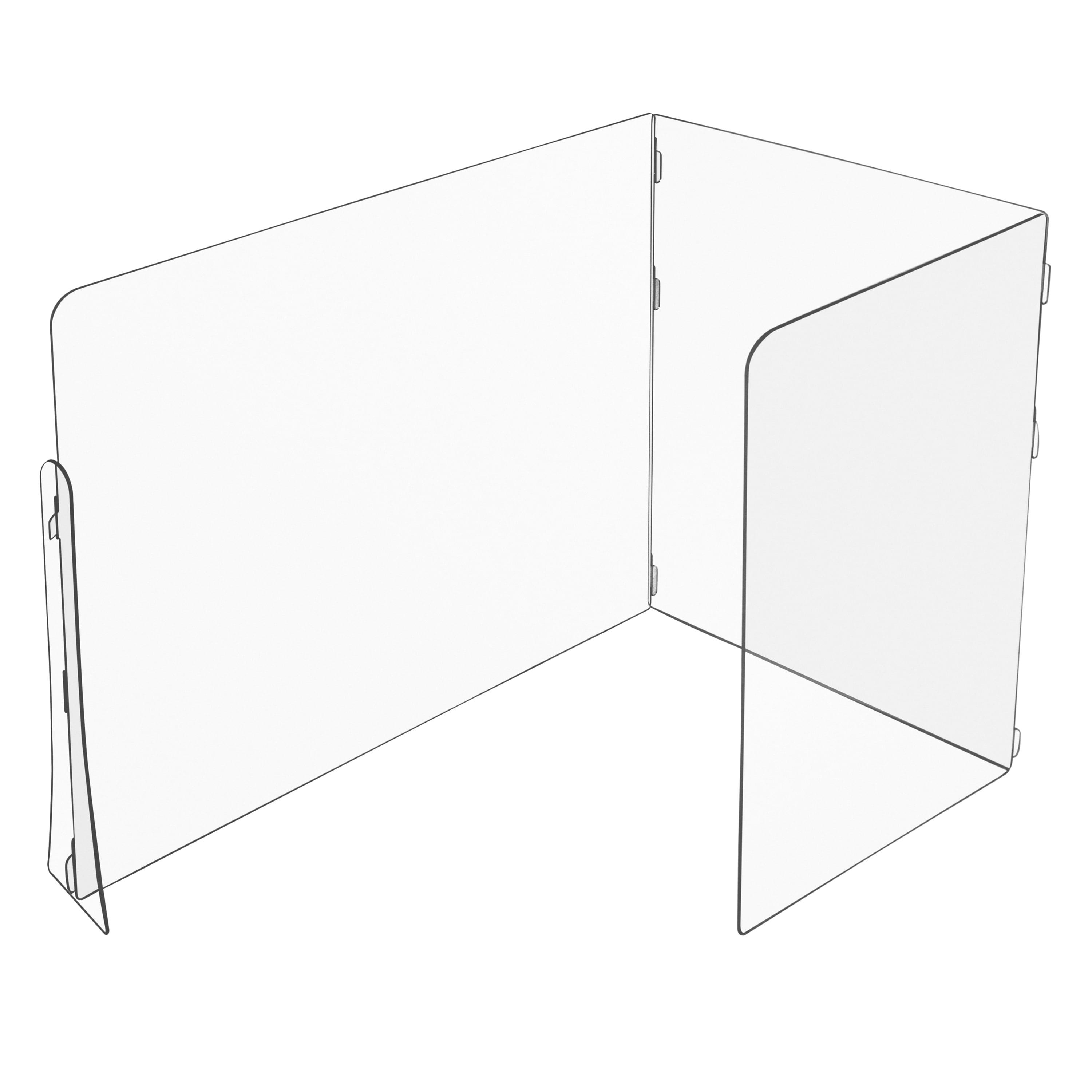 Clear JShape Plastic Classroom Desk Dividers 60" High 48" Long