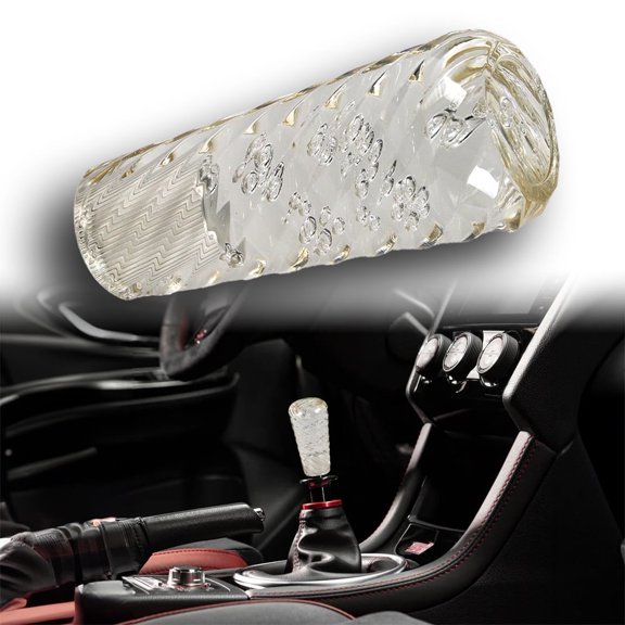Clear JDM Spiral Crystal VIP Style Manual Bubble Shifter Shift Knob Head - 10CM