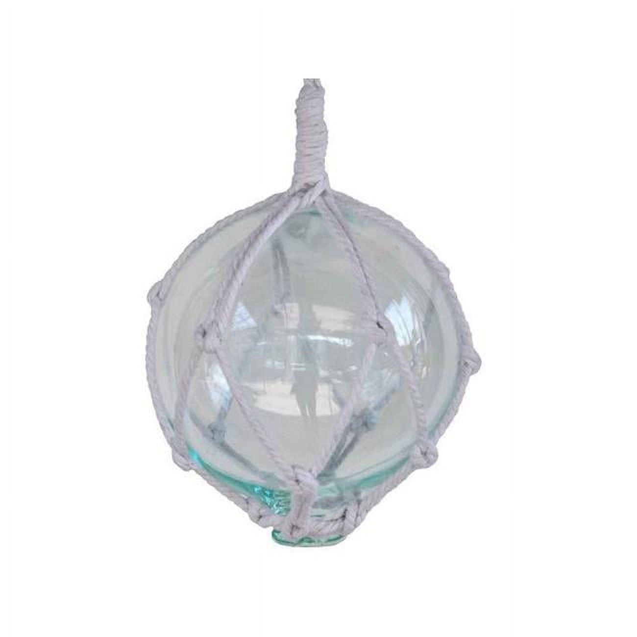 Clear Japanese Glass Ball Fishing Float with White Netting
