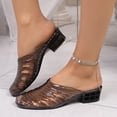 thumbnail image 1 of Clear Jelly Heel Sandals, Jelly Mesh Ballet Flats Clear Jelly Sandals Slip On Mule Slides Platform Heels Breathable - Trendy Walking Lightweight Running Beach Travel Cruise Vacation, Black 5.5, 1 of 5