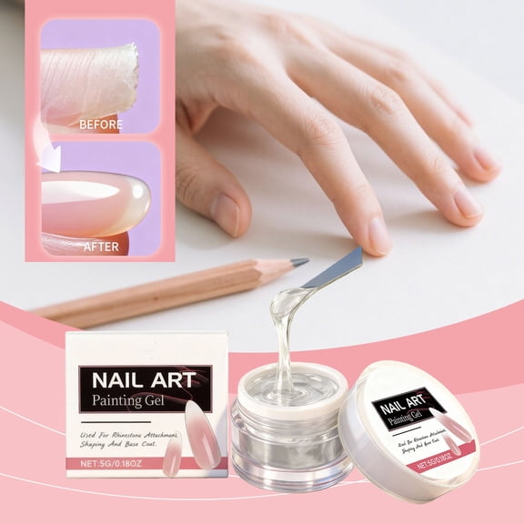 Clear Jelly Nail Gel Kit,Long Lasting Nail Builder Gel,Nail Strengthen Nail Art Manicure,Soak Off UV Light Cure Nail Strengthening,Invisible Nail Art Jelly Glue For Nail Artist