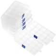 thumbnail image 1 of Clear Jewelry Box 6 Pack Plastic Bead Storage Container, Earrings Storage Craft Organizer with Adjustable Dividers, 15 Compartments Each, 6.7" x 0.8"x 4", 1 of 10