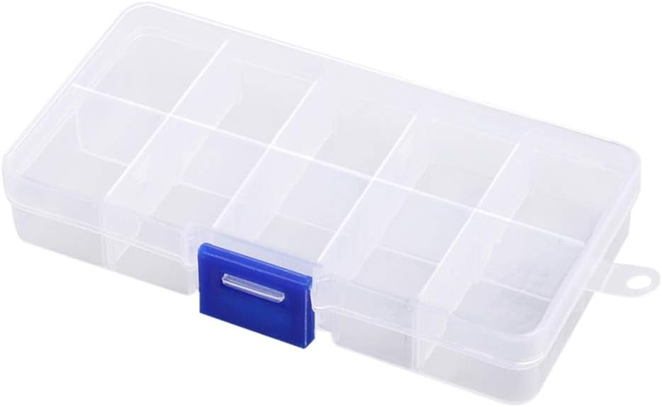 Clear Jewelry Box Plastic Bead Storage Container 10 Grids Diamond Storage Organizer with