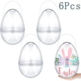 thumbnail image 1 of Clear Jumbo Easter Eggs,Tutuviw 6 Pcs 8 Inche Plastic Giant Easter Empty Eggs with Handles,Fillable Clear Jumbo Easter Eggs for Easter Hunt Gift Baskets Surprise Party Decoration, 1 of 8