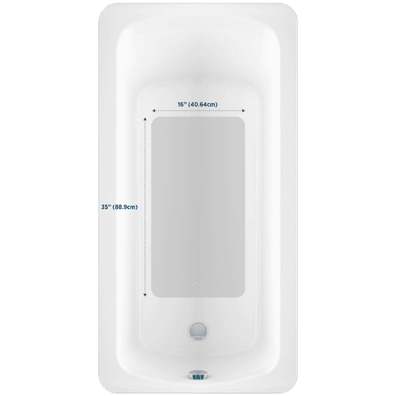 Clear Kahuna Grip Peel and Stick Poly-Blend Non-Slip Bathtub Bath Mat 16"x35"