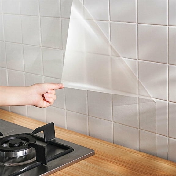 Clear Kitchen Contact Paper,Wall Protector Film,Glossy Self-Adhesive Film Cover,Oil Proof Waterproof Sticker,Removable Heat Resistant Vinyl Film,for Tiles Cabinets Shelves 78.7'' x 23.6''