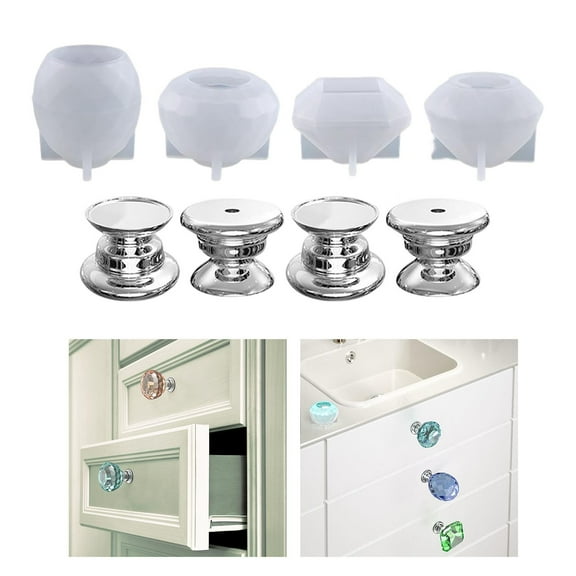 Clear Knobs Set, Resin Casting DIY Pull Knobs Epoxy Jewery Craft Making for Drawer Knobs Bedroom Kitchen Door Supply