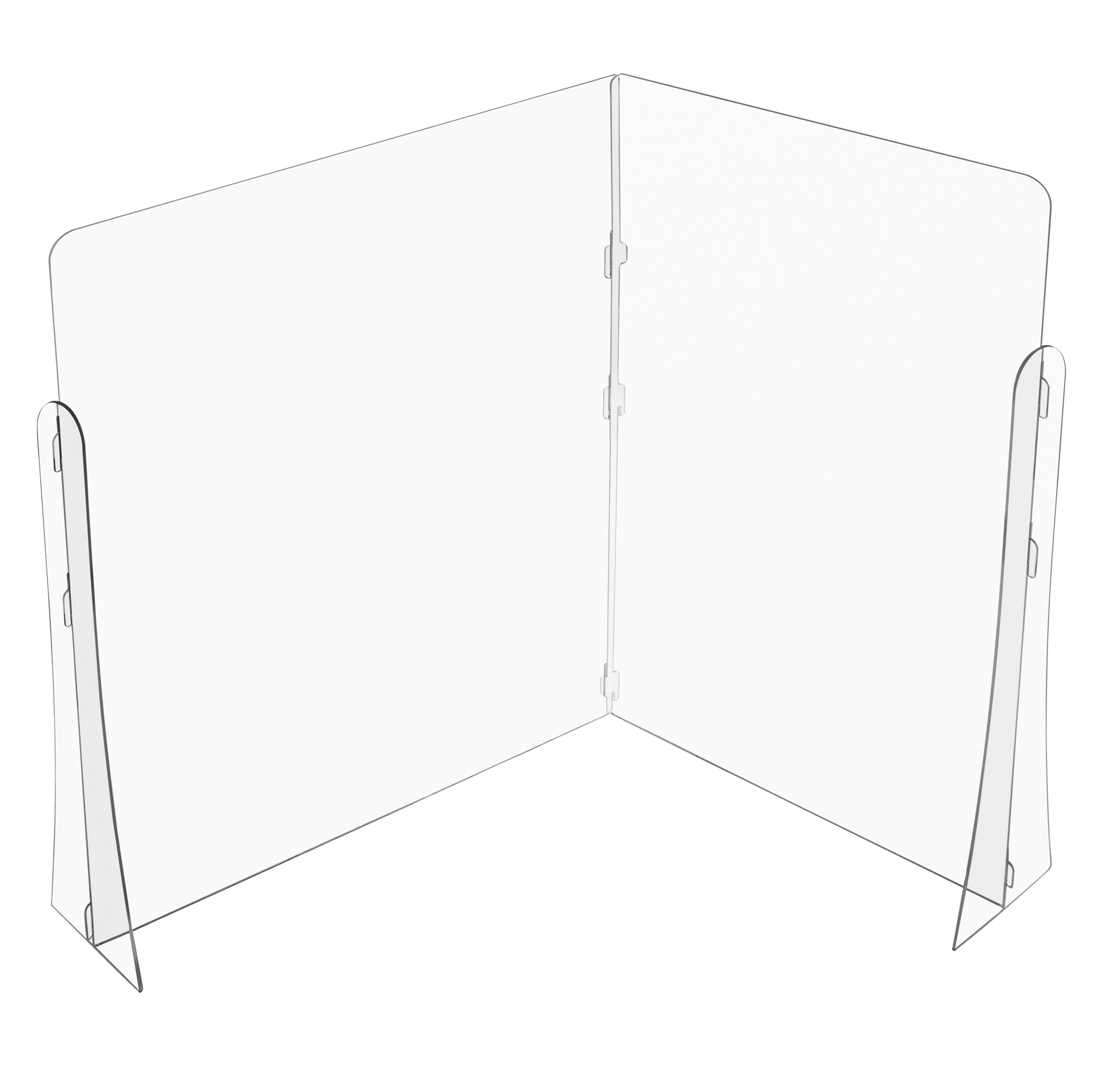 Clear LShape Plastic Classroom Desk Divider 1/8" Thick 36" High