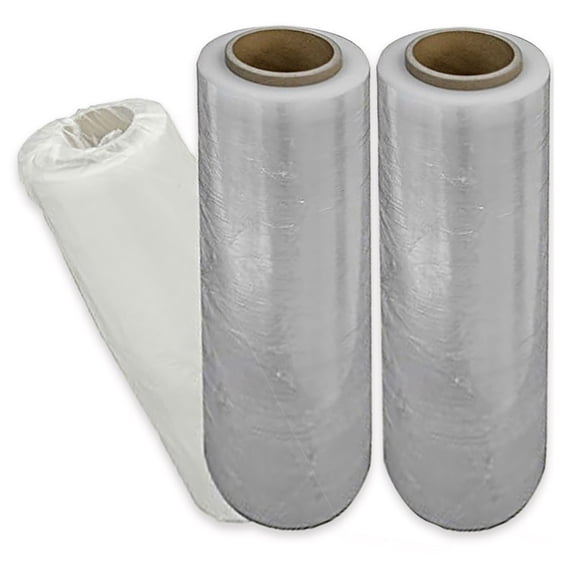 Clear LDPE 80 Gauge 18x1500ft Stretch Film - Industrial Grade (Pack of 2)