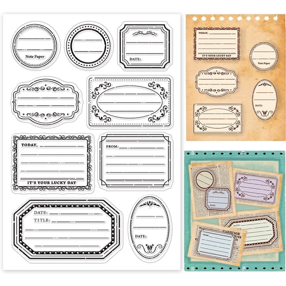 Clear Label Stamps Frame Silicone Clear Stamps Vintage Transparent Seals