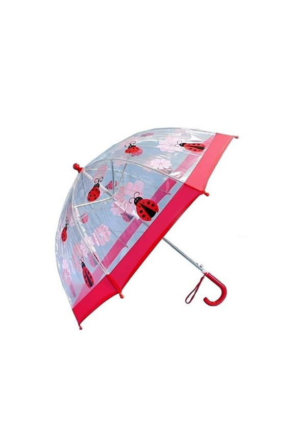 Clear Lady Bug Girls Umbrella