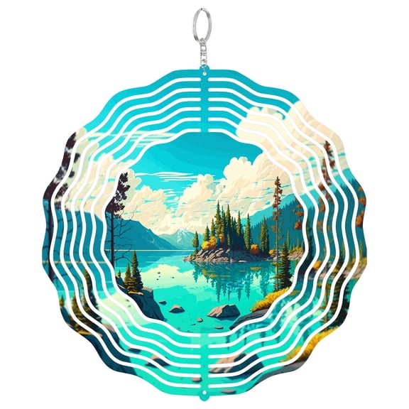 Clear Lake California 3D Wind Spinner Stainless Steel Kinetic Art Garden Decor Nature Water Recreation Gift