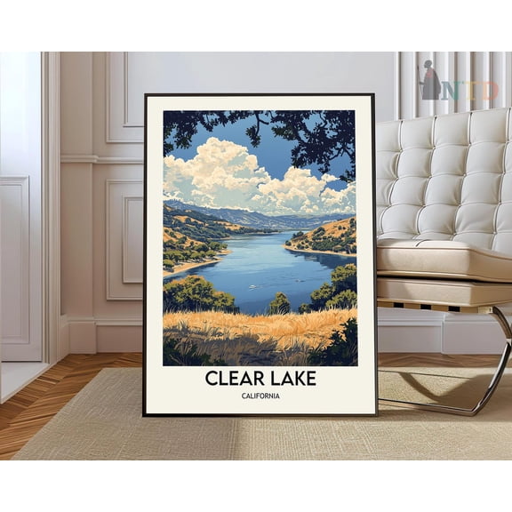Clear Lake California Nature Landscape Wall Art Travel Photo Print, Unframed Paper Poster 11x14in