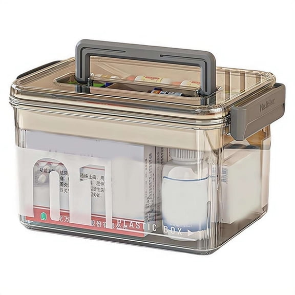 Clear Large Capacity Medical Storage Box Multi-Layer Portable First Aid Kit Household Pill Medicine Organizer Case