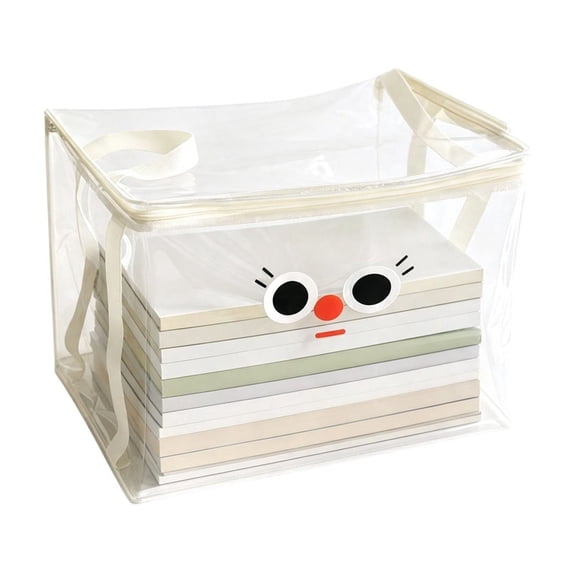 Clear Large Capacity Storage Bag Organizer, PVC Waterproof Container with Handles, Durable Toy Document Clothes Case for Home, Moving, Travel, Camping, Daily Use