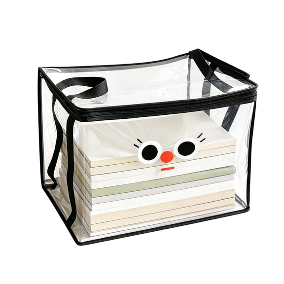 Clear Large Capacity Storage Bag Organizer, PVC Waterproof Container with Handles, Durable Toy Document Clothes Case for Home, Moving, Travel, Camping, Daily Use