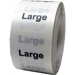 Clear Size Strip Labels for Retail Shirts Bulk Pack 1.25 x 5