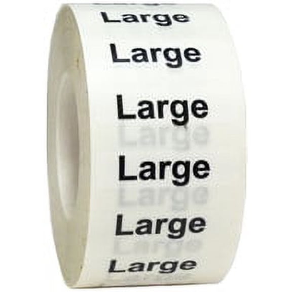 Clear Large Clothing Size Strip Stickers | 1.25 x 5" inches Wide | 125 Pack | InStockLabels.com