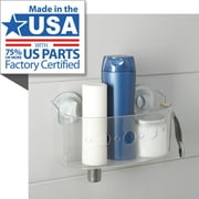 Clear Large Suction Shower Storage Basket, 1 Shelf, Plastic, No Tools, Mainstays Power Grip Suction