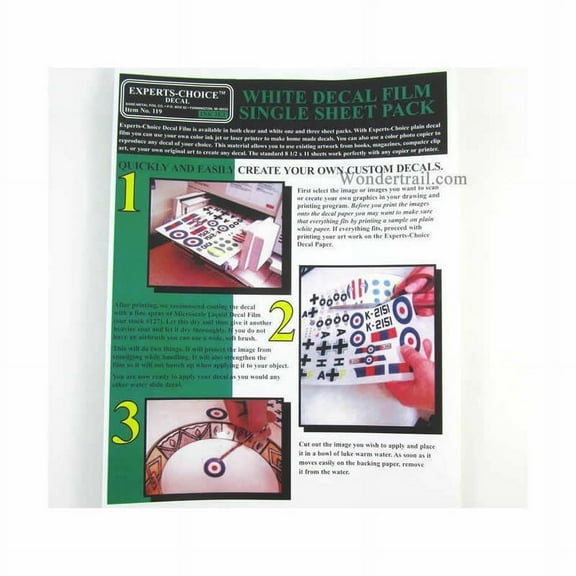 Clear Laser Decal Film Sheet (1) Bare-Metal Foil