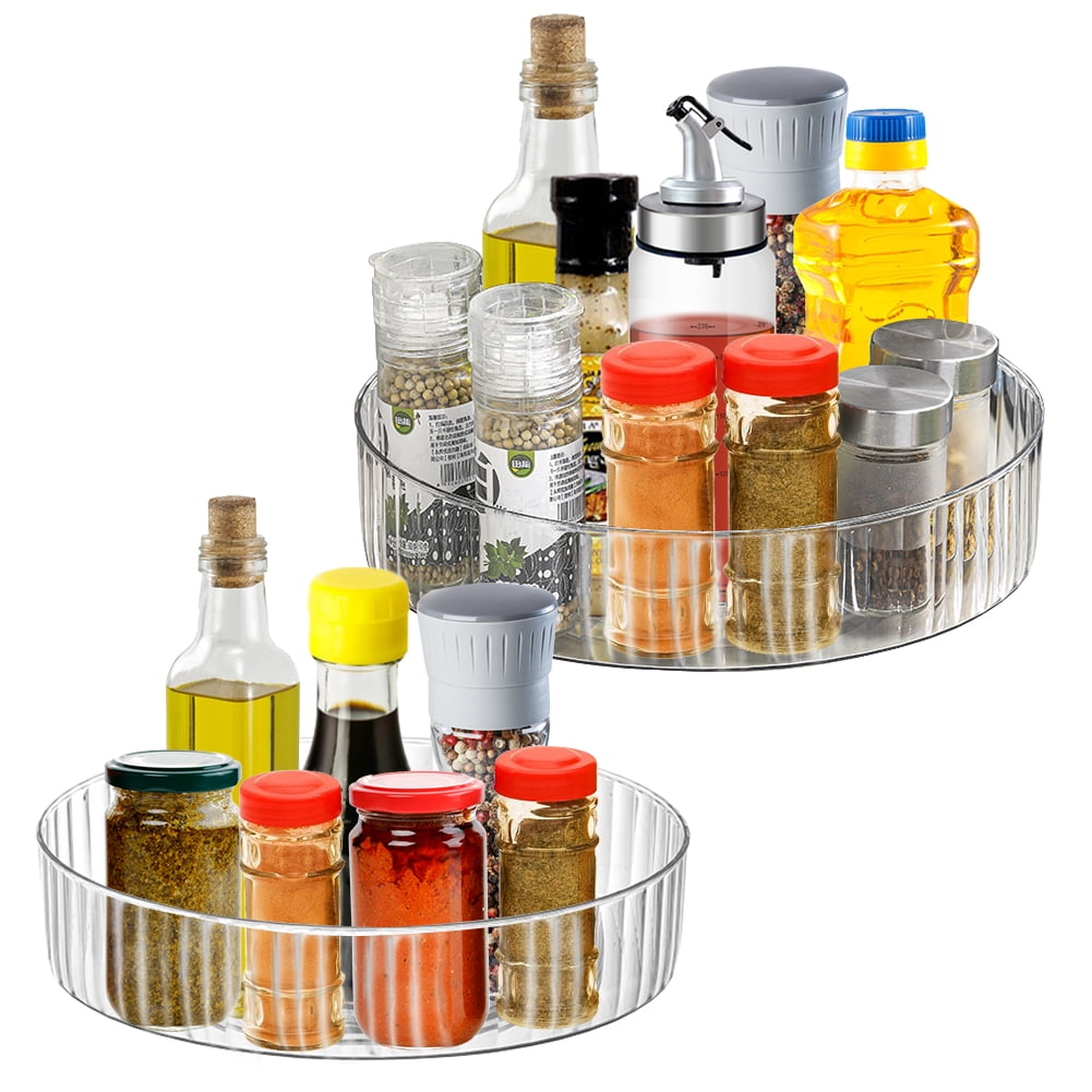 Clear Lazy Susan Organizer 2 Pack Dingrich Kitchen And Cabinet Organizer Lazy Susan Turntable 6649