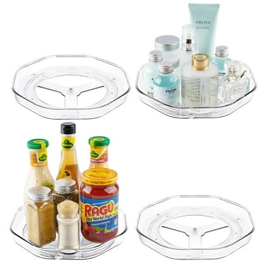 Clear Lazy Susan Organizer, Vtopmart 4 Pack Turntable Spice Rack, for Cabinets Kitchen, Countertop, Bathroom, Makeup, 9 Inches