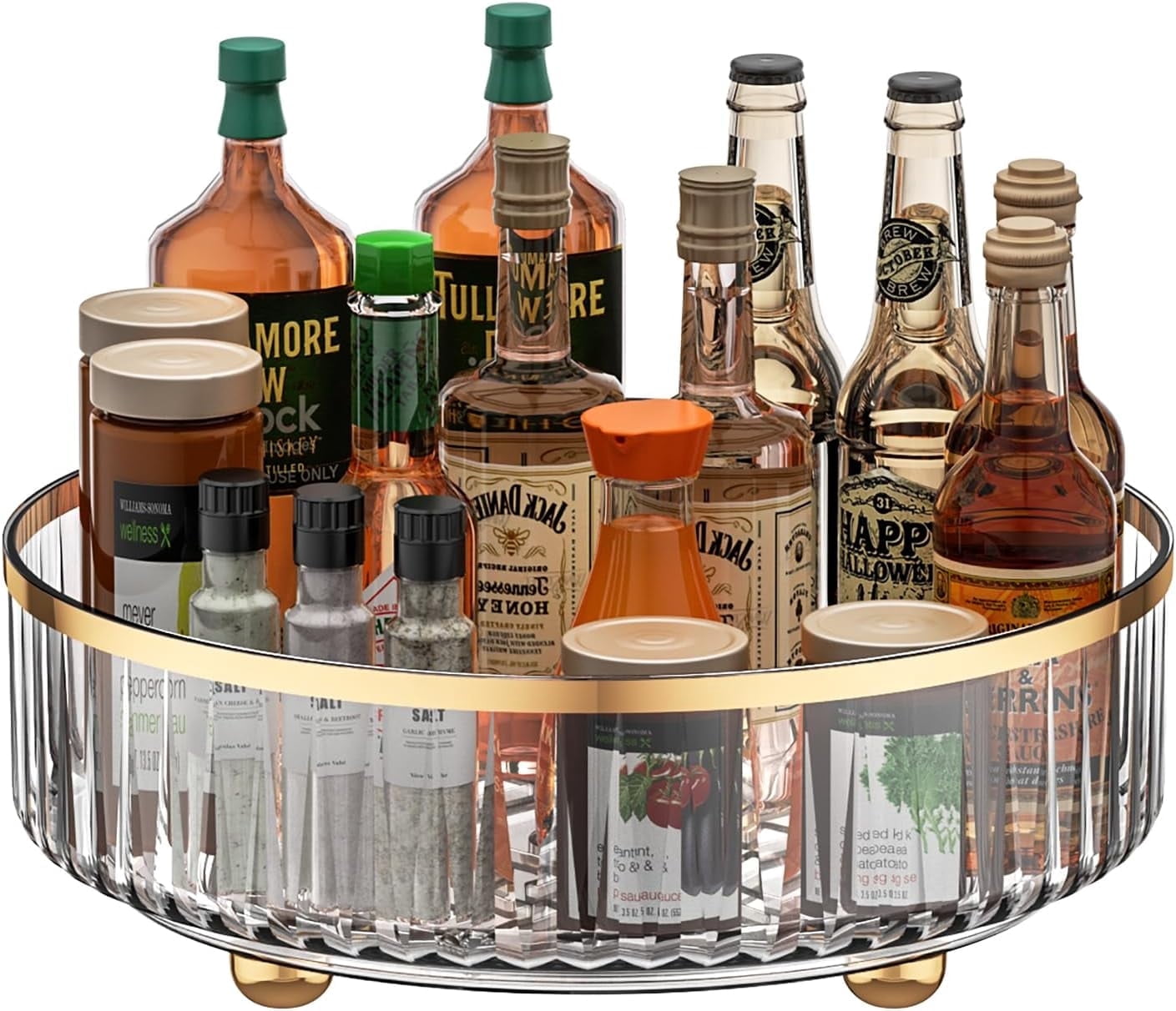 Clear Lazy Susan Pantry Organizers and Storage, 11” Turntable Organizer ...