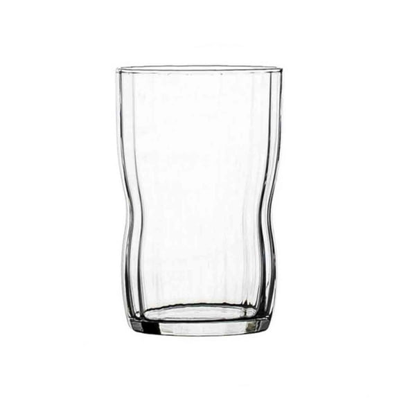 Clear Lead-free Drinking Glasses, Ribbed Glassware Water Tumbler for Water, Juice, Milk, Cocktail, Cold and Hot Drinks
