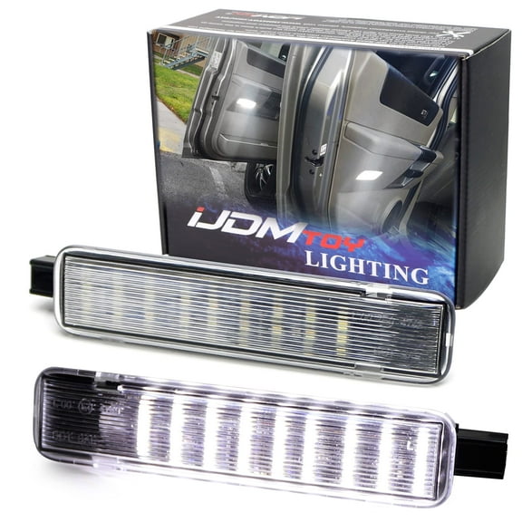 Clear Lens 36-LED White Side Door Courtesy Light Assemblies For GM Trucks SUVs Escalade Avalanche Silverado Sierra Yukon Hummer2, Replace OEM Clear/Red Lens Lamps