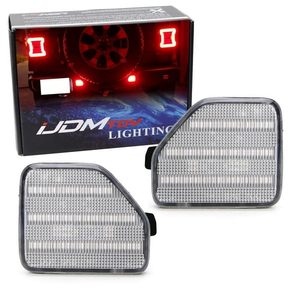 Clear Lens 40-SMD Full LED Rear Bumper Reflector Light Kit For Jeep 2018-up Wrangler JL Sahara Rubicon MOAB Trims ONLY, Function as Tail or Rear Fog Lights