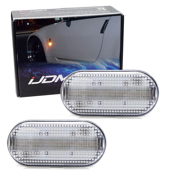 Clear Lens Amber Full LED Front Fender Side Marker Light Kit For JDM 2005-2009 Nissan 350Z Fairlady Z Z33 (Direct Fit JDM, Require Mods For US Models)