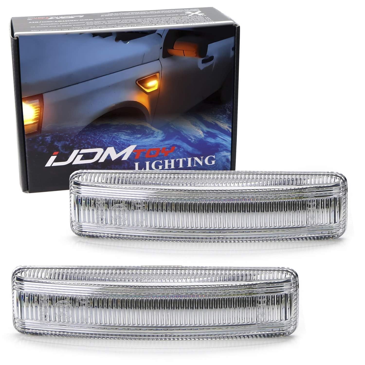 Range Rover Amber Drl Clear Lens Amber Full LED Front Side Marker Light Kit For 2006-13 Range ...