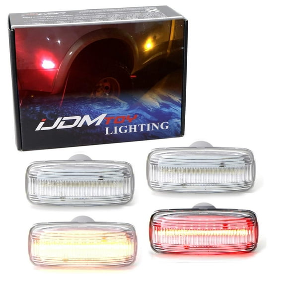 Clear Lens Amber/Red Full LED Trunk Bed Marker Lights Set For 2010-18 Dodge RAM 2500HD 3500HD Truck Double Wheel Side Fenders, Powered by Total 48 LED