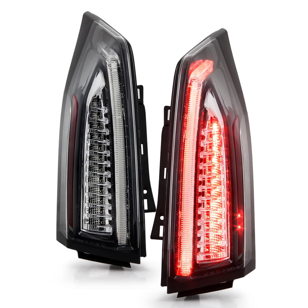 Clear Lens Black Housing LED Tail Lights For 2013-2018 Cadillac ATS ATS-V LH+RH