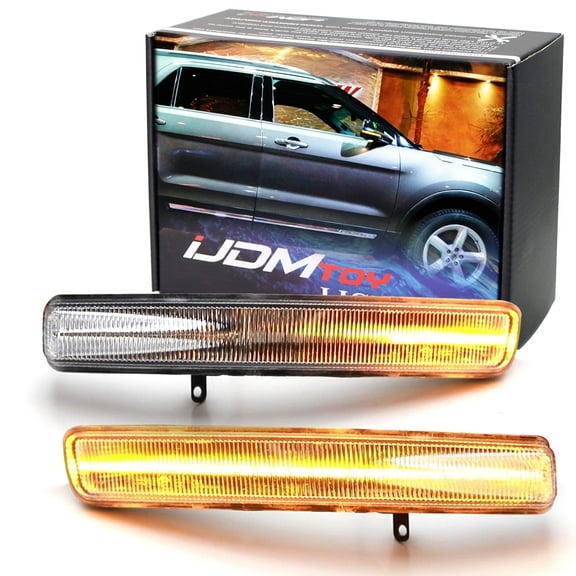 Clear Lens Dynamic Sequential Blink/Flow Full LED Side Mirror Turn Signal Light Assembly Kit For 2011-19 Ford Explorer