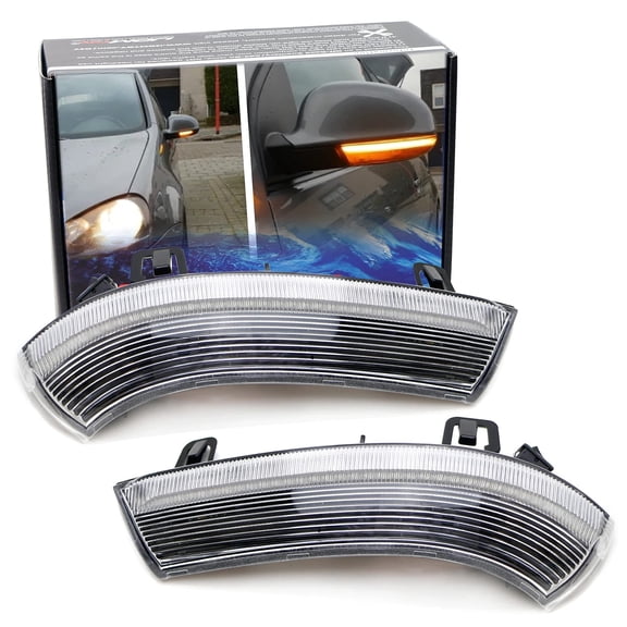 Clear Lens Dynamic Sequential Blink/Flow Full LED Side Mirror Turn Signal Light Assembly Kit For Volkswagen MK5 Golf GTI R32 Rabbit Jetta B5.5 B6 Passat, etc