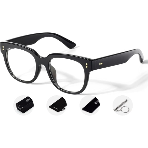 Clear Lens Glasses Women Men, UV400 Protection,Thick Big Square Frame Fashion Eyeglasses