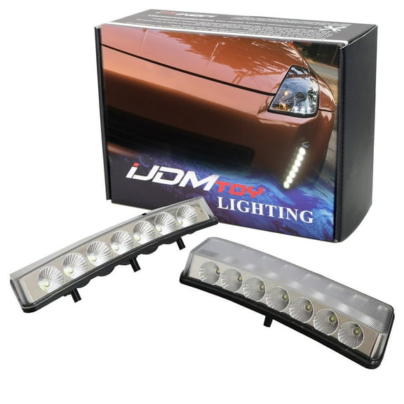 Clear Lens LED Daytime Running Lights For 2003-2005 Pre-LCI Nissan 350z, Direct Fit DRL Assy Powered by 7 Pieces High Power Xenon White LED Each Side