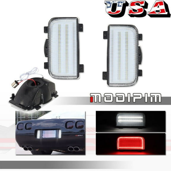 Clear Lens LED Tailgate Reverse Backup Tail Light for Corvette C4 1991 - 1996-