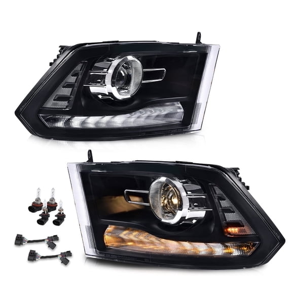 Clear Lens Projector LED Headlight w/ Bulb Harness Fit For Dodge Ram 2009-2012