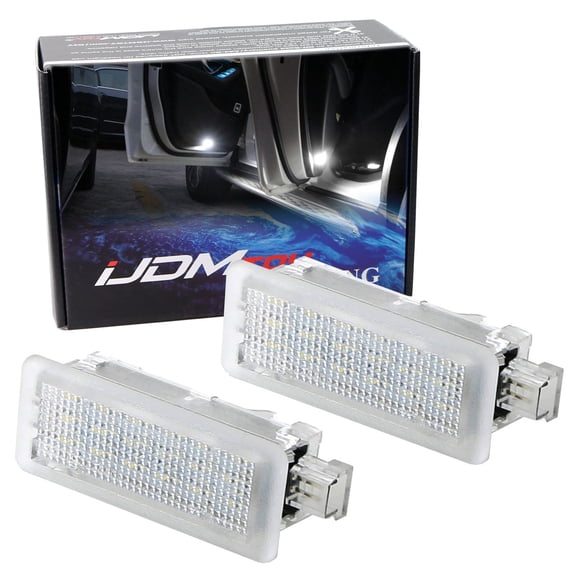 Clear Lens White LED Side Door Courtesy Lights For Mercedes CLA CLS Class, Great as OEM Replacement (Powered by 18 Pieces of 3W SMD LED Lights)
