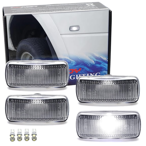 Clear Lens All Xenon White LED Trunk Bed Marker Lights Set For Dodge 2010-18 RAM 2500HD 3500HD Dually Truck Double Wheel Side Fenders, Powered by Total 20 LED